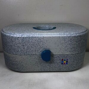 Vintage Caboodles 80s/90s Cosmetic Organizer Case Turquoise Accent Broken Mirror